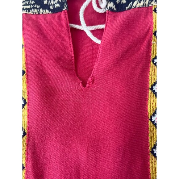 THML Anthropologie Tribal Print Sleeveless Midi Dress w/ Drawstring Accent Sz L - Picture 14 of 16